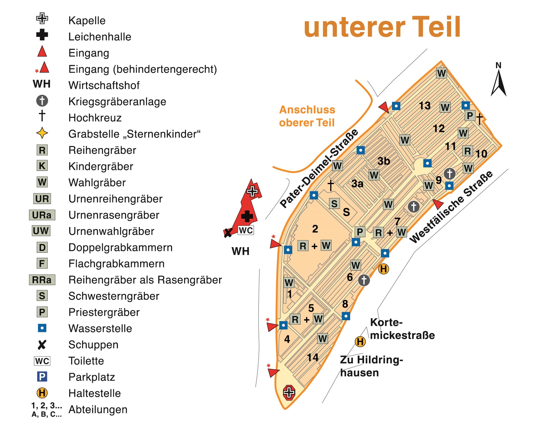 Bild vergr��ern: Friedhofsplan (unterer Teil)