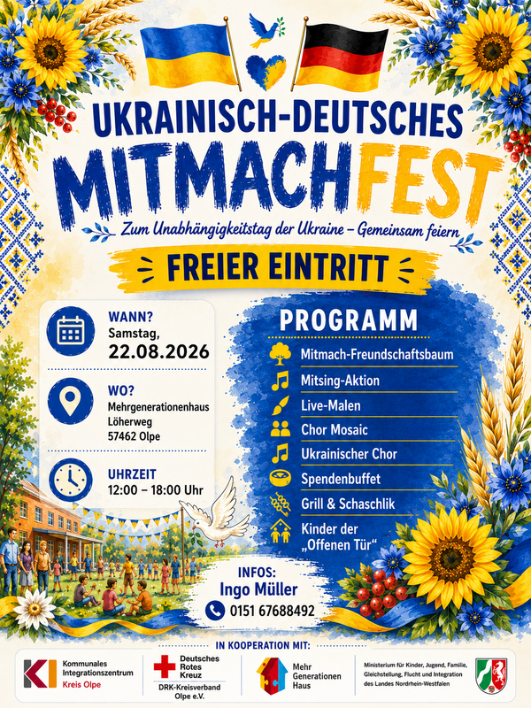 Interner Link zur Veranstaltung: Ukrainisch-Deutsche Mitmachfest Olpe