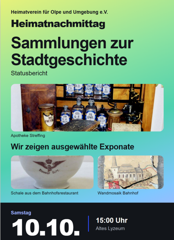 Interner Link zur Veranstaltung: Heimatnachmittag  Sammlungen zur Stadtgeschichte