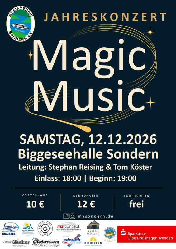 Interner Link zur Veranstaltung: Magic Musik - Jahreskonzert des Musikverein Sondern e.V.